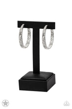 Load image into Gallery viewer, Paparazzi Accessories-GLITZY By Association - White Blockbuster Hoop Earing
