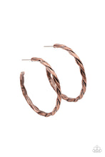 Load image into Gallery viewer, Paparazzi Accessories Don&#39;t Get It Twisted - Copper Earring
