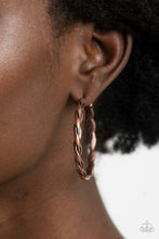 Load image into Gallery viewer, Paparazzi Accessories Don&#39;t Get It Twisted - Copper Earring
